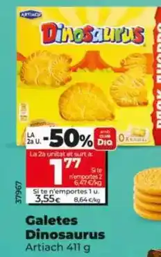 Dia Artiach - galletas dinosaurus 411 g oferta
