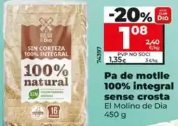 Dia El molino de dia - pan de molde 100% integral sin corteza 450 g oferta