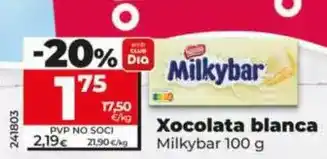 Dia Milkybar - chocolate blanco oferta