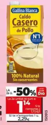 Dia Gallina blanca - caldo de pollo 100% natural 1 l oferta