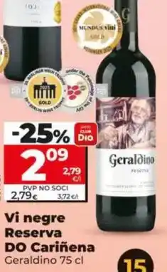 Dia Geraldino - vino tinto reserva d.o. cariñena 75 cl oferta