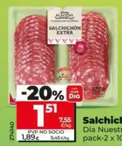 Dia Dia nuestra alacena - salchichon extra pack-2 x 100 g oferta