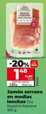 Dia Dia nuestra alacena - jamon serrano en medias lonchas oferta