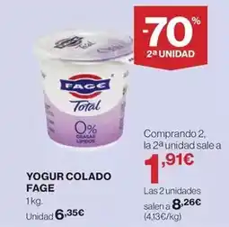 Hipercor Fage - yogur colado oferta