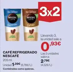 Hipercor Nescafé - cafe refrigerado oferta