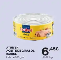 Hipercor Isabel - atun en aceite de girasol oferta