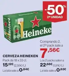 Hipercor Heineken - cerveza oferta