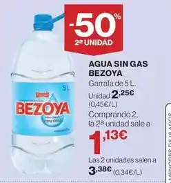 Hipercor Bezoya - agua sin gas oferta