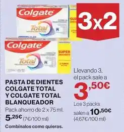 Hipercor Colgate - pasta de dientes total y total blanqueador oferta