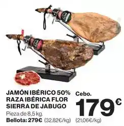 Hipercor Flor sierra de jabugo - jamón ibérico 50% cebo. raza ibérica oferta