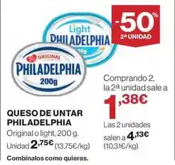 Hipercor Philadelphia - queso de untar oferta