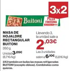Hipercor Buitoni - masa de hojaldre rectangular oferta