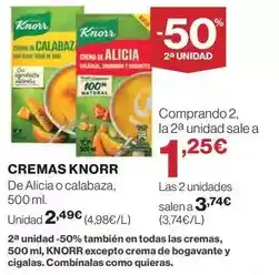 Hipercor Knorr - cremas oferta