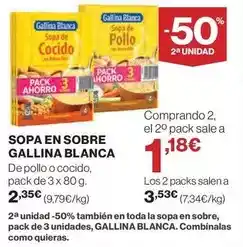 Hipercor Gallina blanca - sopa en sobre oferta