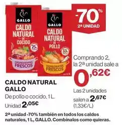 Hipercor Gallo - caldo natural oferta