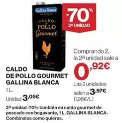 Hipercor Gallina blanca - caldo de pollo gourmet oferta