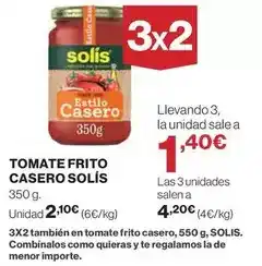 Hipercor Solís - tomate frito casero oferta