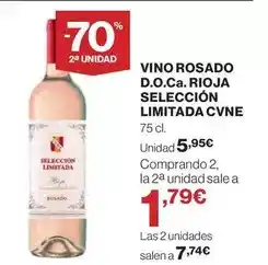 Hipercor Cune - vino rosado d.o.ca. rioja seleccion limitada oferta