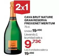 Hipercor Freixenet - cava brut nature gran reserva oferta