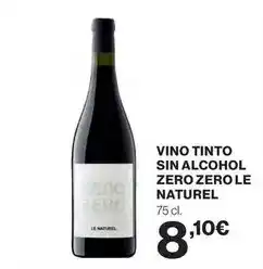 Hipercor Le naturel - vino tinto sin alcohol zero zero oferta