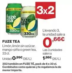 Hipercor Fuze tea - limón oferta