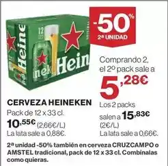 Hipercor Heineken - cerveza oferta