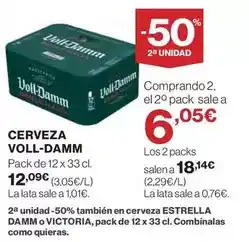 Hipercor Voll-damm - cerveza oferta