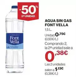 Hipercor Font vella - agua sin gas oferta