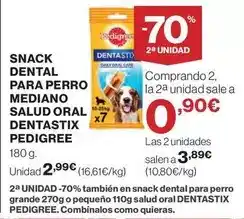 Hipercor Pedigree - snack dental para perro mediano salud oral dentastix oferta