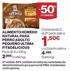 Hipercor Affinity - alimento húmedo natural para perro adulto pequeño ultima fit&delicious oferta