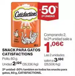 Hipercor Catisfactions - snack para gatos oferta