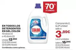 Hipercor Colon - en todos los detergentes en gel oferta