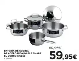 Hipercor Batería de cocina de acero inoxidable smart el corte inglés oferta