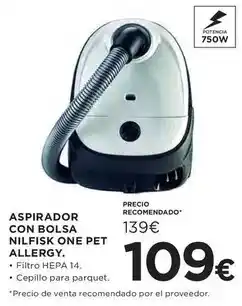 Hipercor Nilfisk - aspirador con bolsa one pet allergy oferta