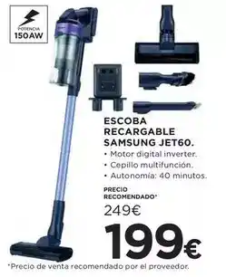 Hipercor Samsung - escoba recargable jet60 oferta
