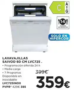 Hipercor Lg - lavavajillas saivod 60 cm lvc725 oferta