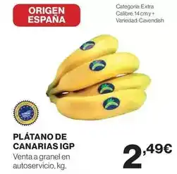 El Corte Inglés Origen - plátano de canarias igp oferta