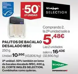 El Corte Inglés Palitos de bacalao desalado msc oferta