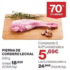 El Corte Inglés Pierna de cordero lechal oferta