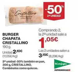 El Corte Inglés Cristalino - burger chapata oferta