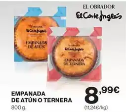El Corte Inglés Obrador - empanada de atún o ternera oferta