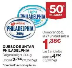 El Corte Inglés Philadelphia - queso de untar oferta