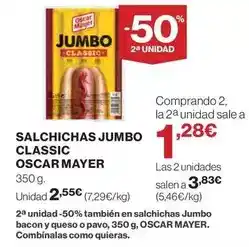 El Corte Inglés Oscar mayer - salchichas jumbo classic oferta