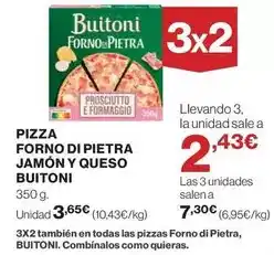 El Corte Inglés Buitoni - pizza forno di pietra jamon y queso oferta