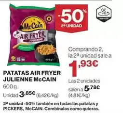El Corte Inglés Mccain - patatas air fryer julienne oferta