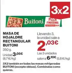 El Corte Inglés Buitoni - masa de hojaldre rectangular oferta