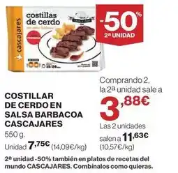 El Corte Inglés Cascajares - costillar de cerdo en salsa barbacoa oferta