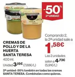 El Corte Inglés Santa teresa - cremas de pollo y de la huerta oferta