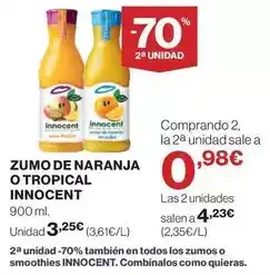 El Corte Inglés Innocent - zumo de naranja o tropical oferta