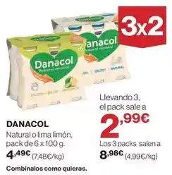 El Corte Inglés Danone - danacol natural o lima limón oferta